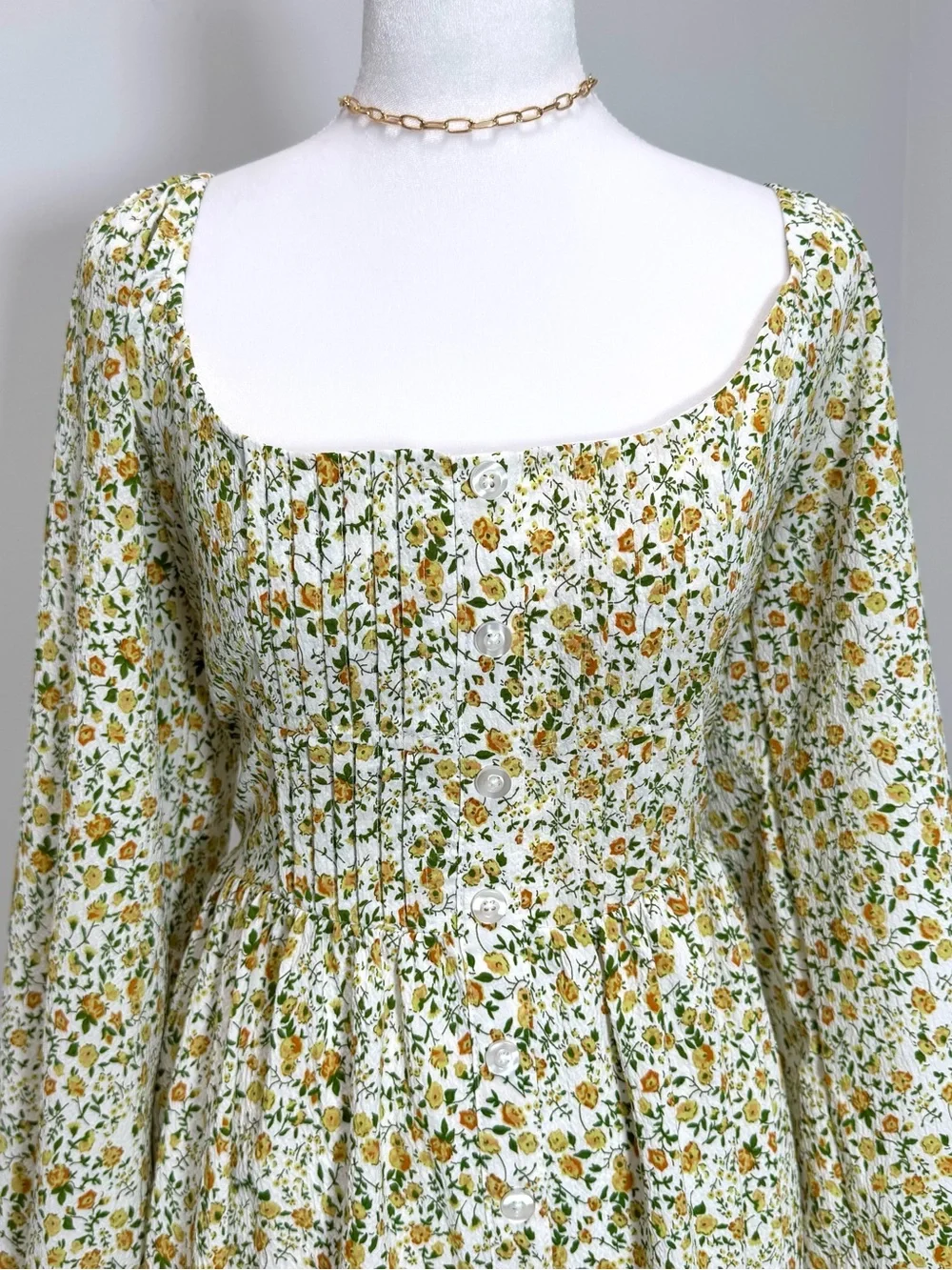 Anthropologie Coquette Cottagecore Floral Corset Mini Dress NWT L Flowy - Picture 8 of 13